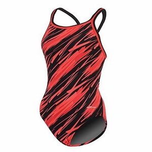 Dolfin Red and Black One Piece Athletic Swimsuit